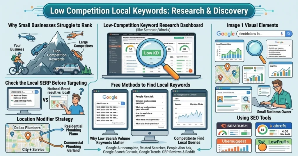 low competition local keywords

